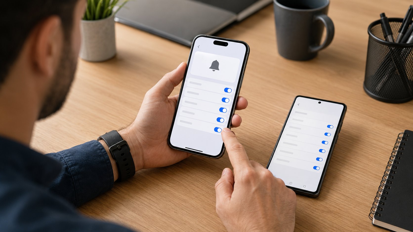 Scène réaliste liée à Activer les notifications Instagram sur iPhone et Android