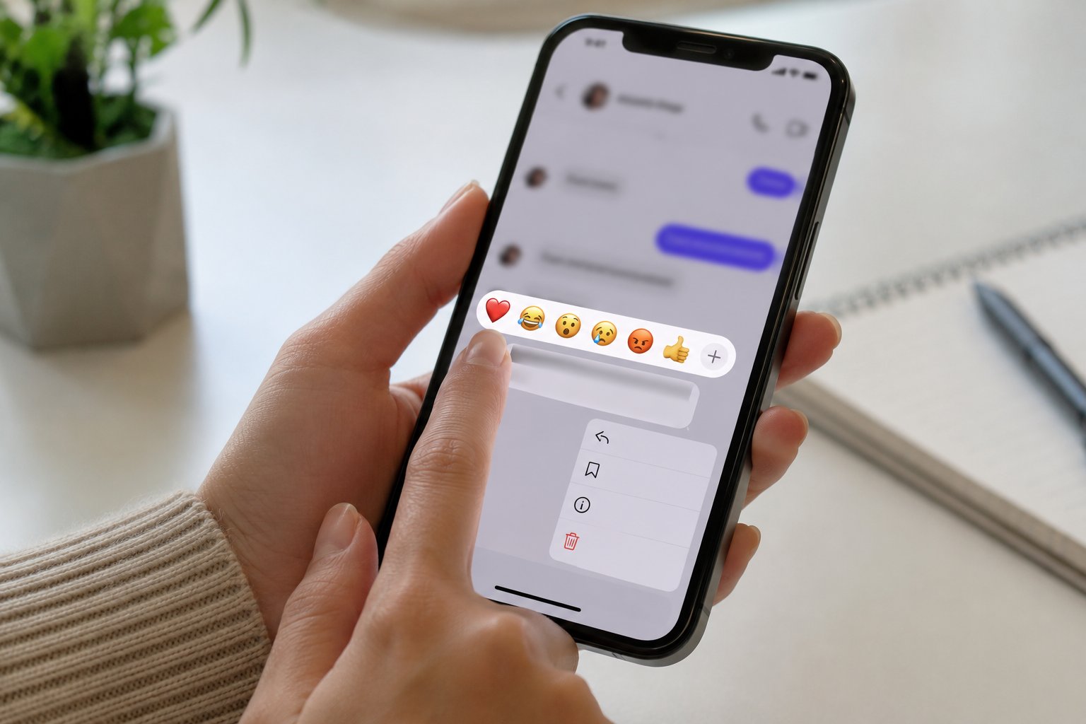 Scène réaliste liée à Changer le like Instagram : remplacer le cœur en DM