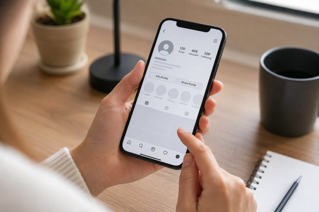 Scène réaliste liée à Changer son nom sur Instagram : nom ou nom d’utilisateur ?