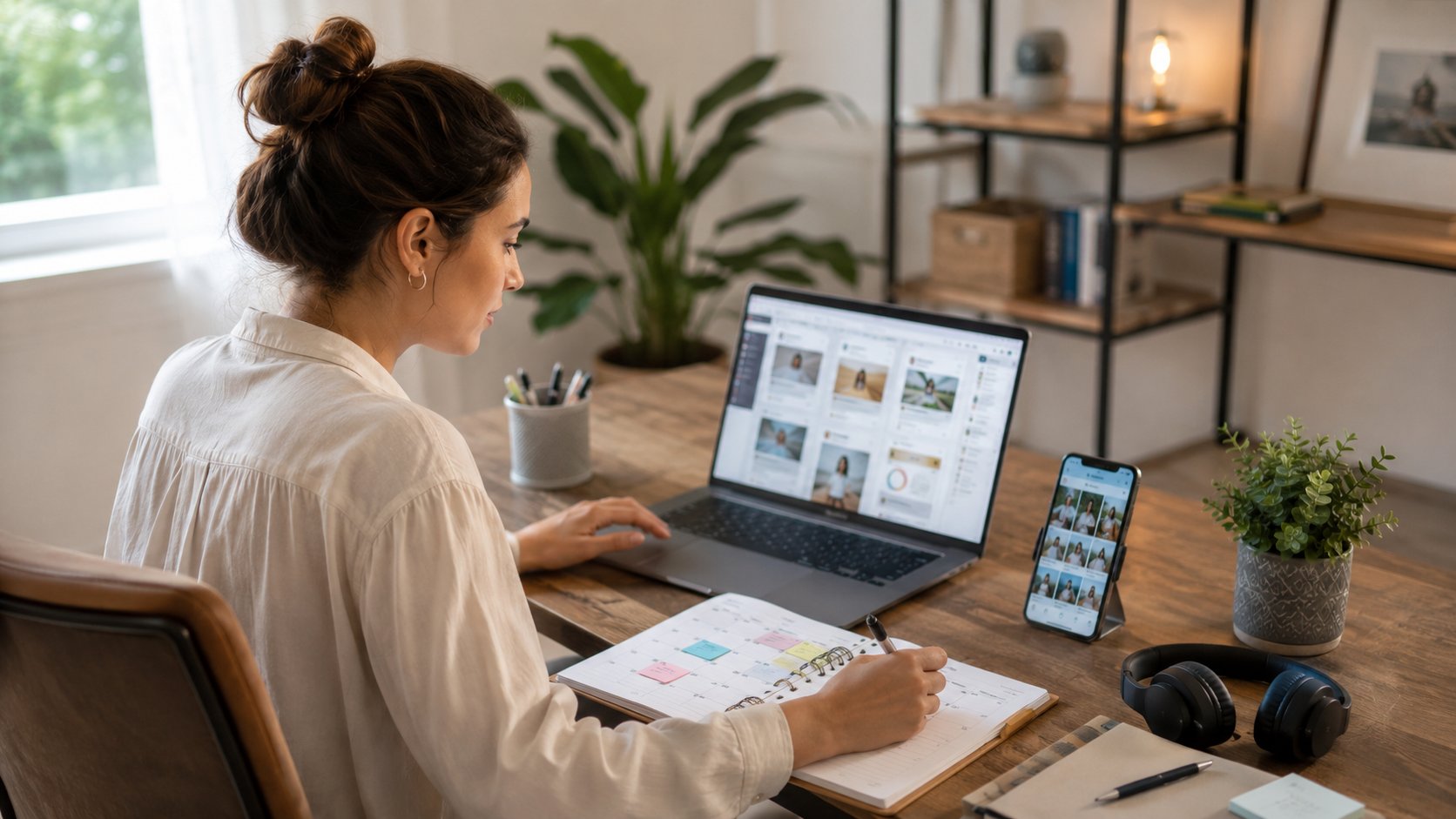 Scène réaliste liée à Community manager freelance : missions, tarifs, statuts