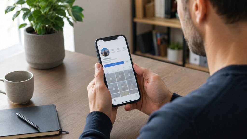 Scène réaliste liée à Compte privé Instagram : ce qu’on peut vraiment voir