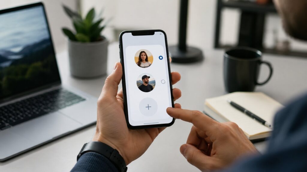 Scène réaliste liée à Créer un deuxième compte Instagram : étapes et réglages