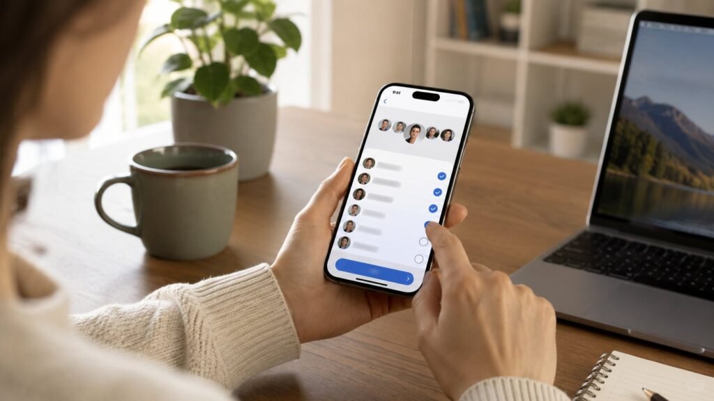 Scène réaliste liée à Créer un groupe sur Instagram : étapes et réglages utiles