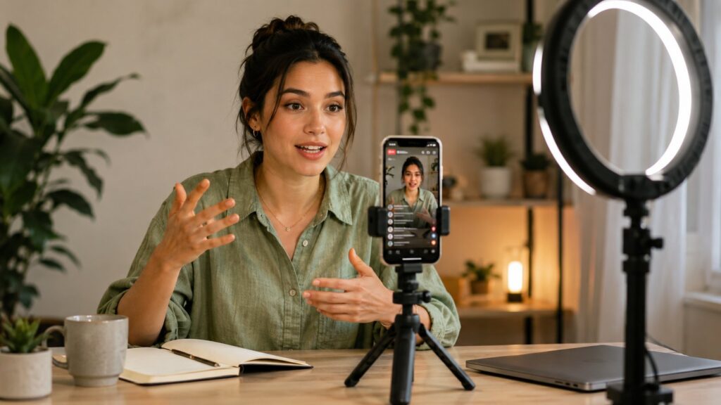 Scène réaliste liée à Faire un live sur TikTok : conditions et étapes