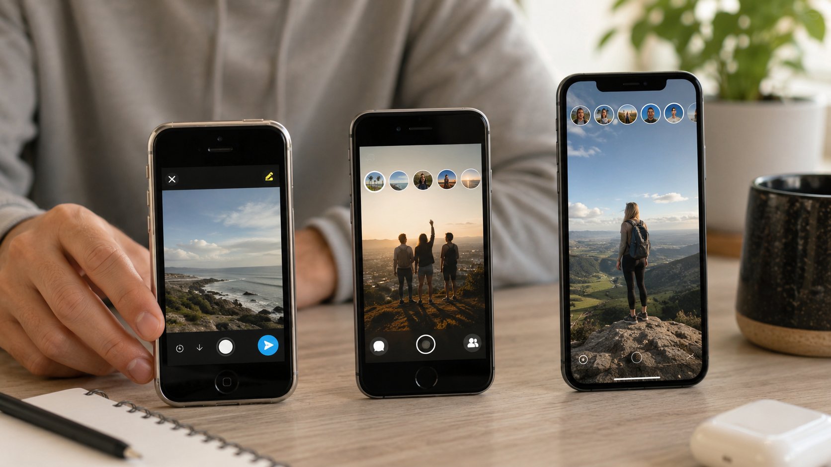 Scène réaliste liée à Histoire de Snapchat : de Picaboo aux Stories