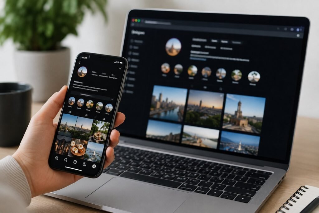 Scène réaliste liée à Mode sombre Instagram : l’activer sur mobile et le web
