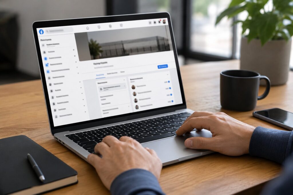 Scène réaliste liée à Page Facebook : ajouter un admin avec le bon accès