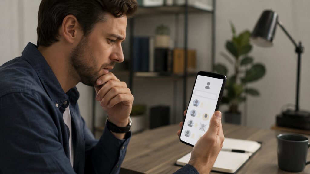 Scène réaliste liée à Qui vous a bloqué sur Instagram ? Vérifiez sans appli