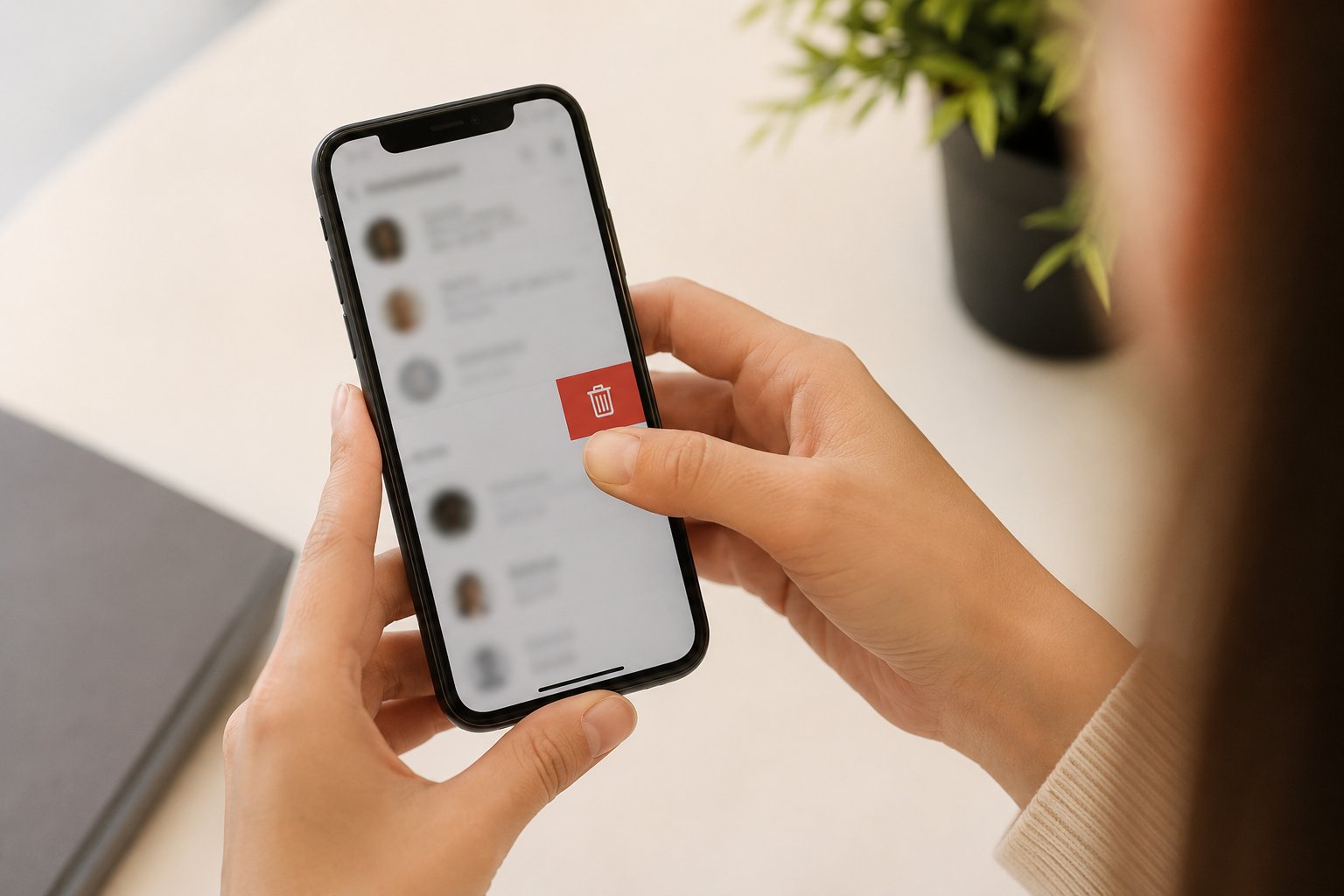 Scène réaliste liée à Supprimer une conversation Instagram : ce qui disparaît
