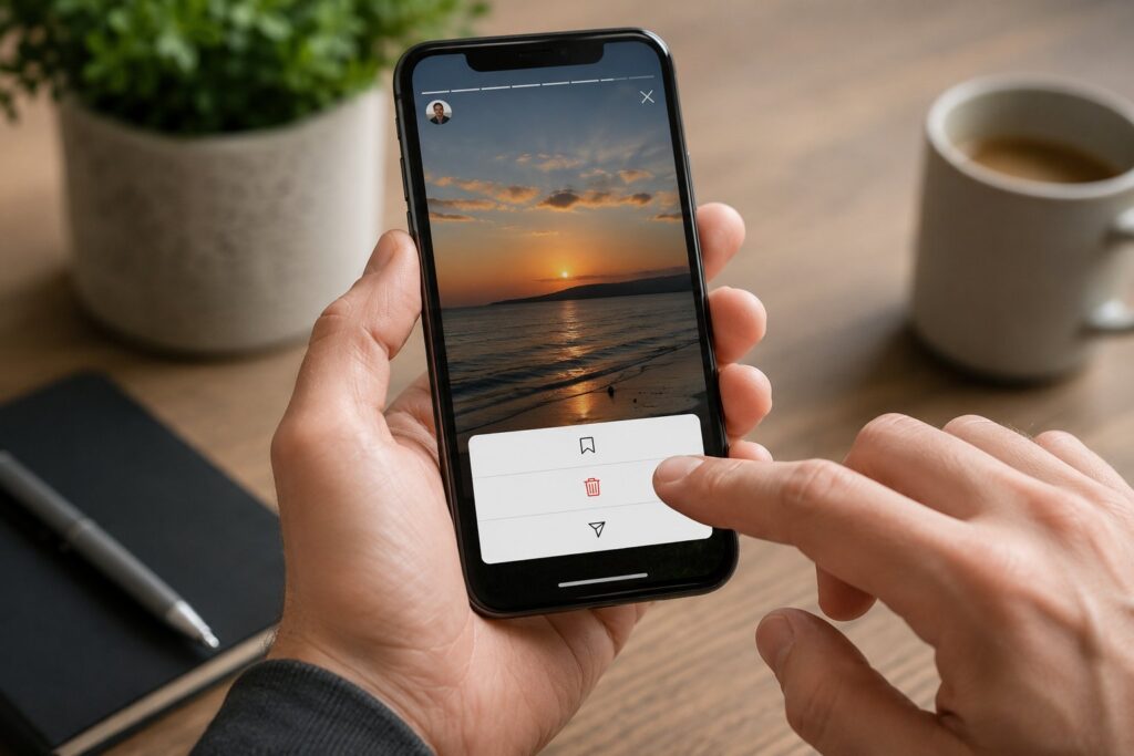 Scène réaliste liée à Supprimer une story Instagram : les 3 cas à connaître