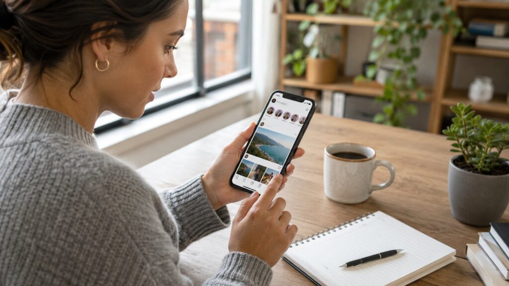 Scène réaliste liée à Utiliser Instagram : mode d’emploi pour débuter