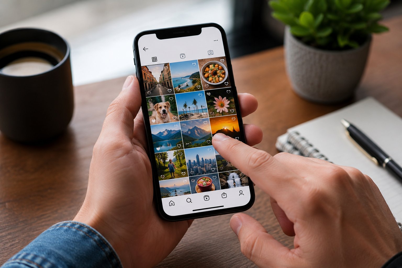 Scène réaliste liée à Voir les publications aimées sur Instagram : le bon menu